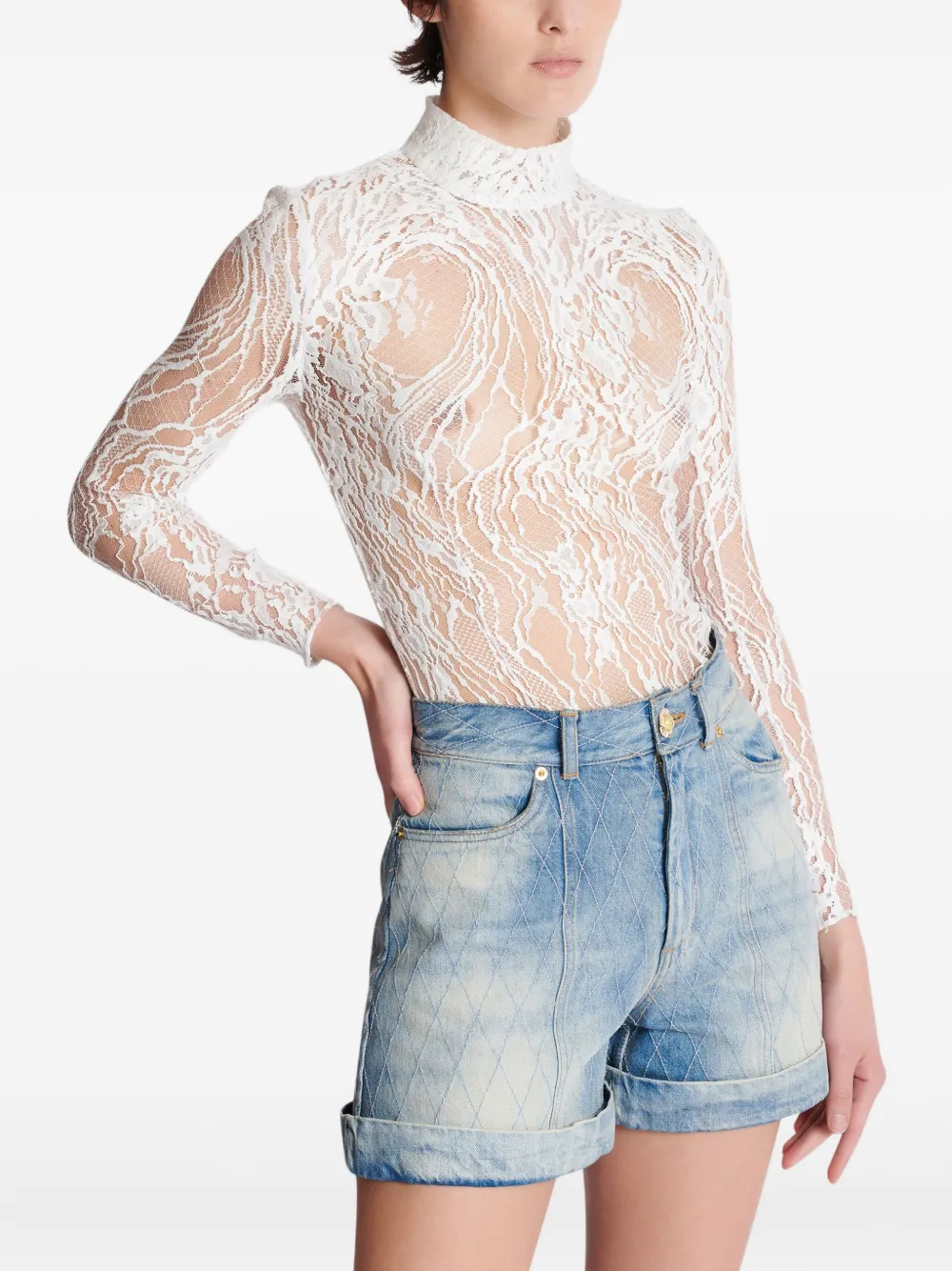 long-sleeved lace body