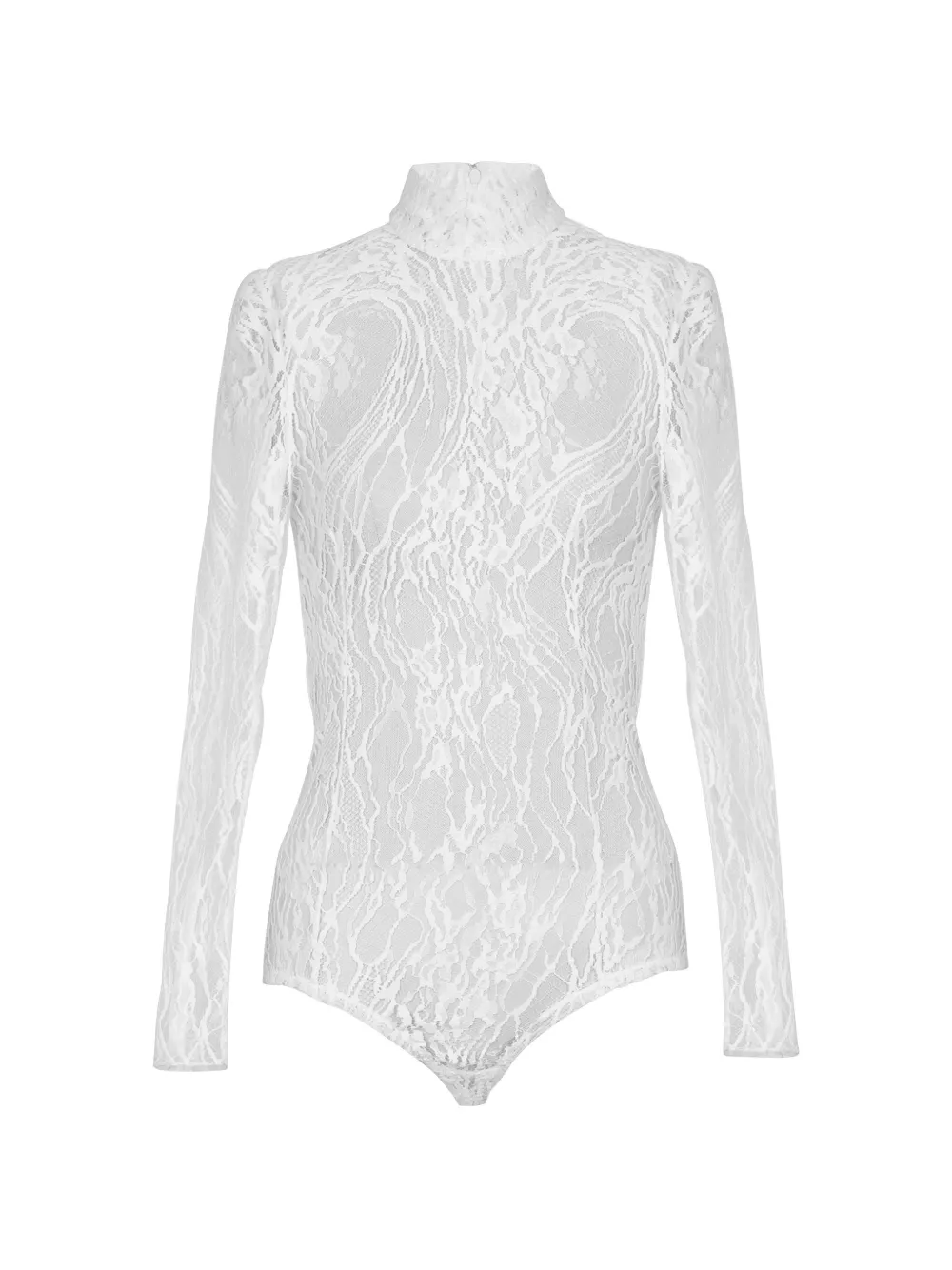 Balmain Kanten body met lange mouwen Wit