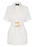 Balmain canvas mini dress - White