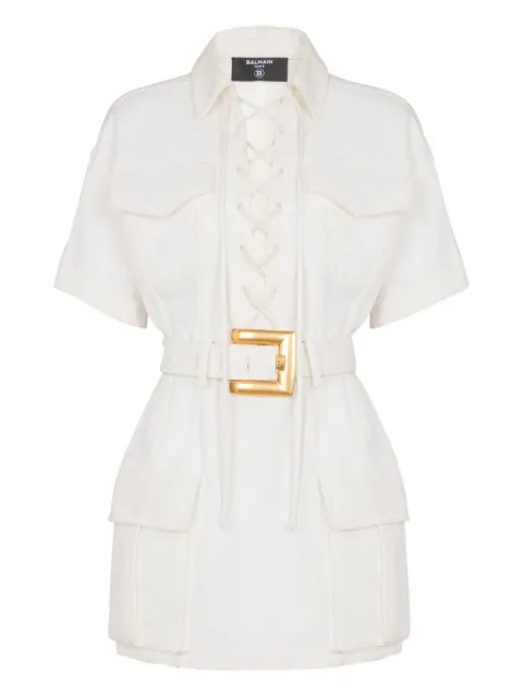Balmain vestido corto de lona