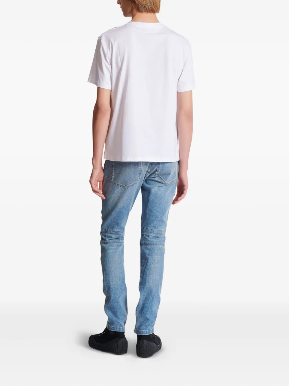 Shop Balmain Logo-stamp T-shirt