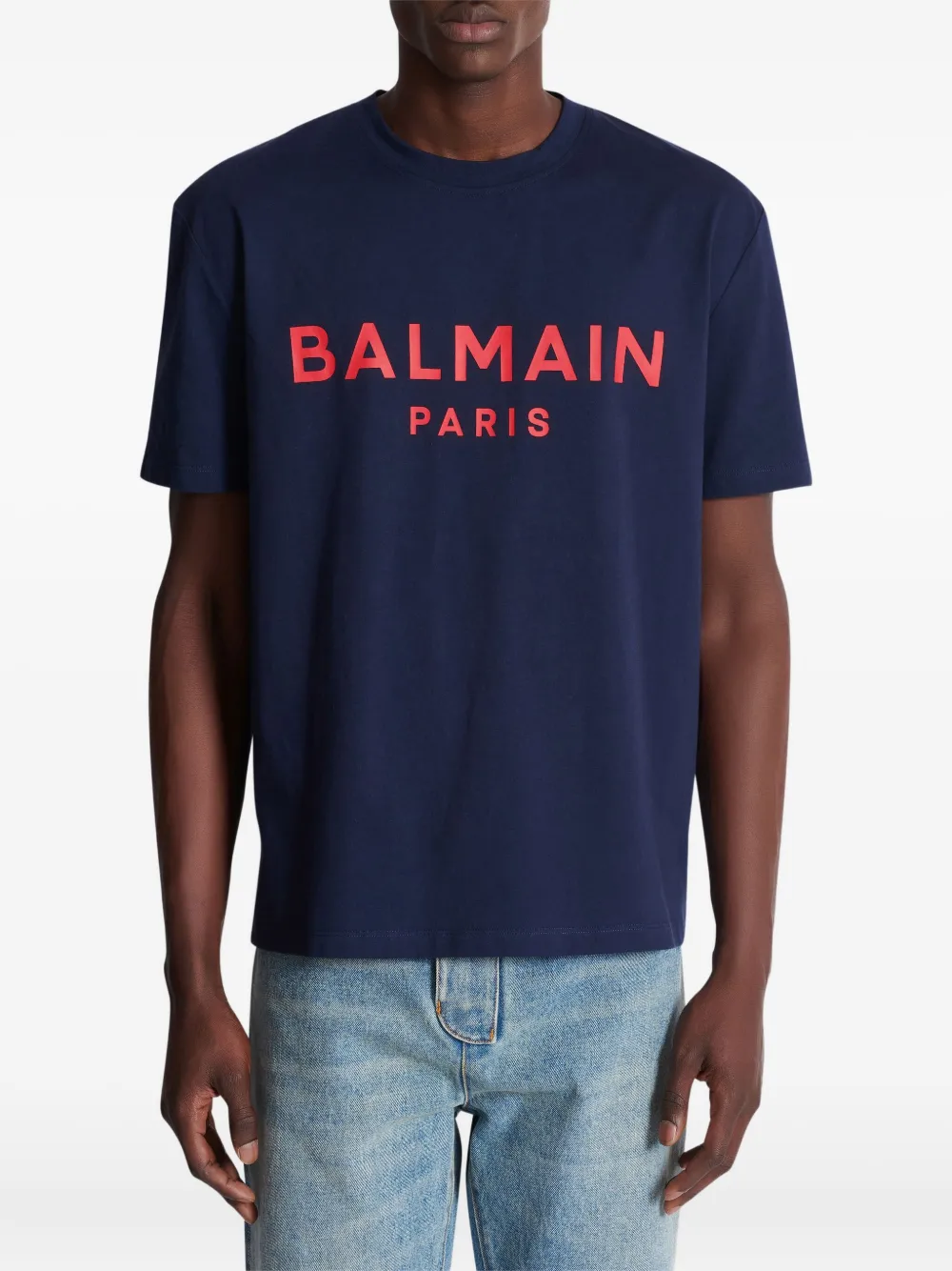 Balmain T-shirt met logoprint Blauw