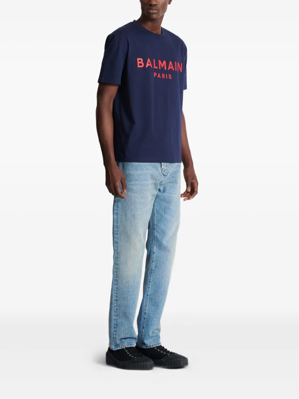 Balmain T-shirt met logoprint Blauw