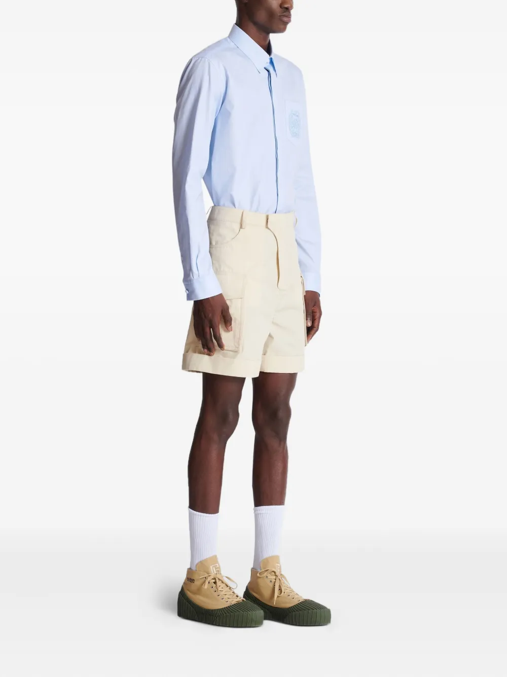 BALMAIN COTTON CARGO SHORTS