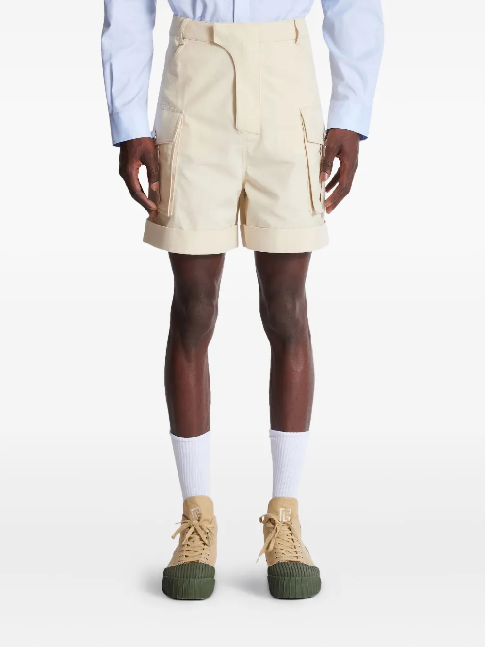 BALMAIN COTTON CARGO SHORTS