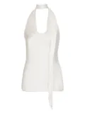 Balmain silk halterneck top - White