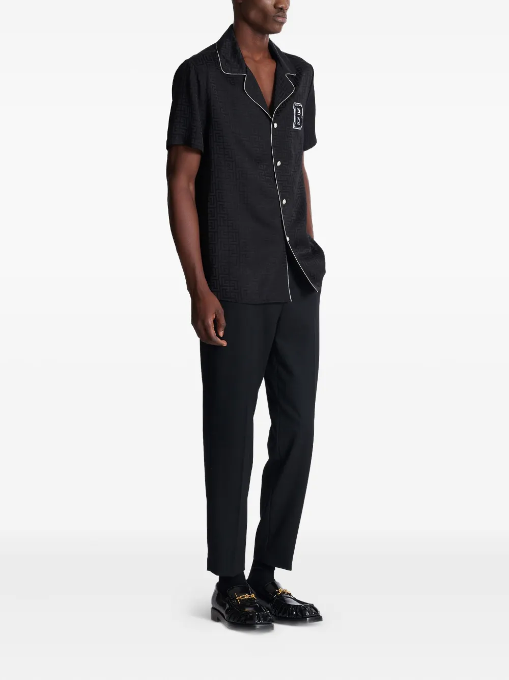 Balmain Varsity pyjamashirt Zwart