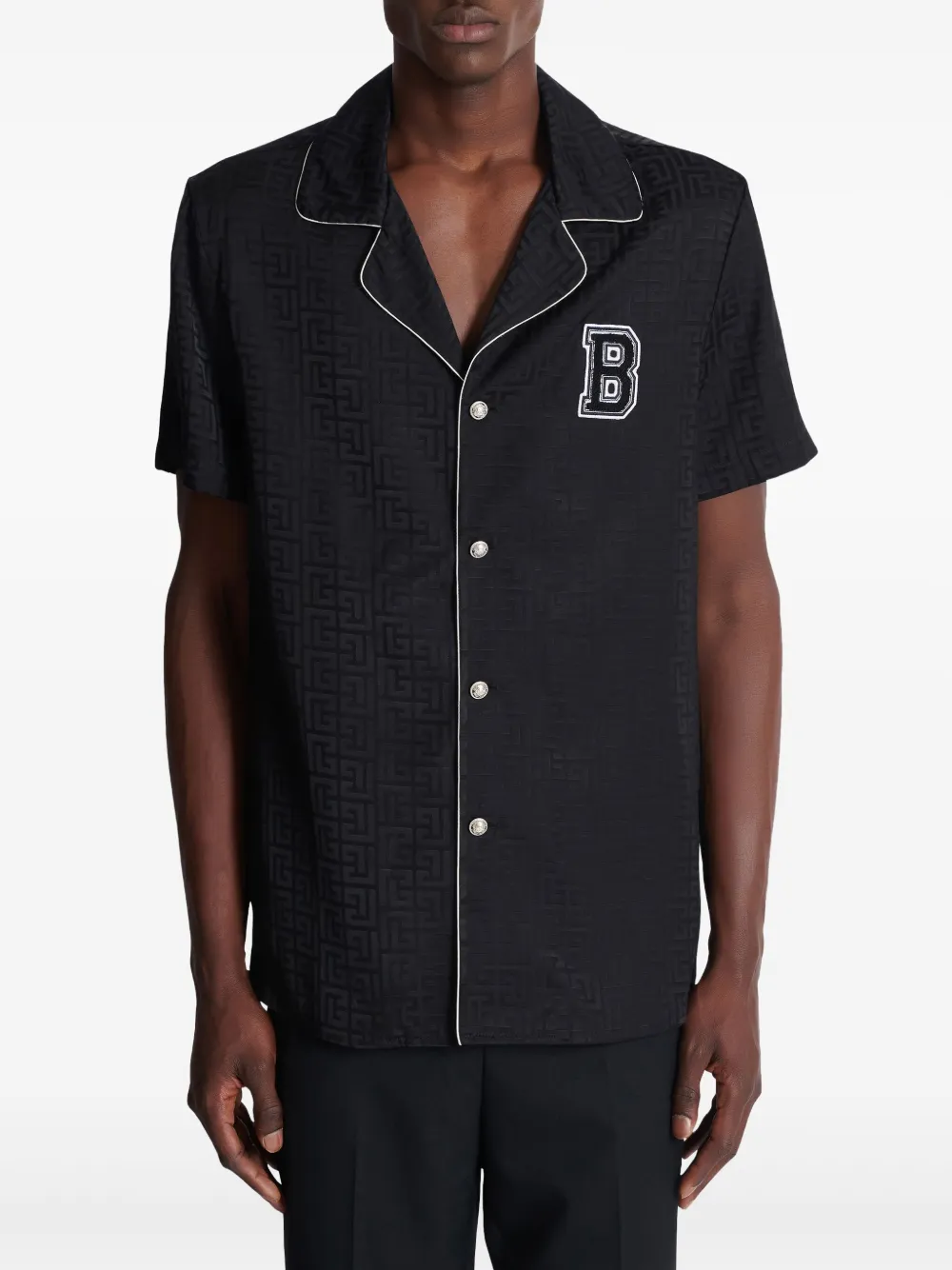 Balmain Varsity pyjamashirt Zwart