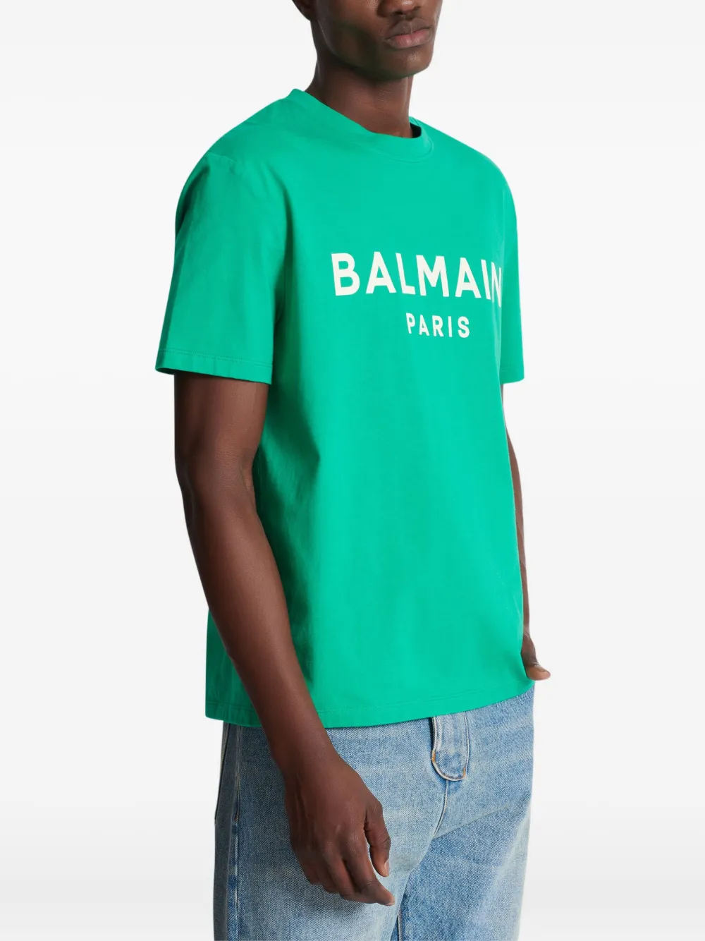 Balmain T-shirt met logoprint Groen