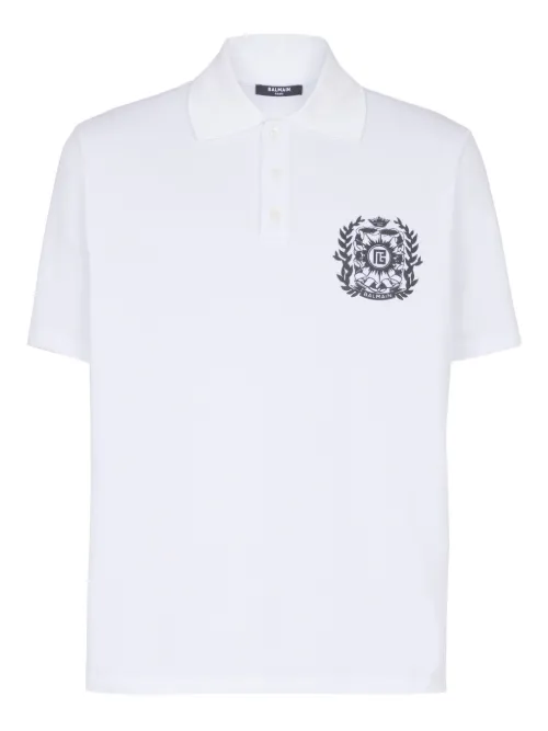 Polo à logo imprimé - Balmain - Modalova