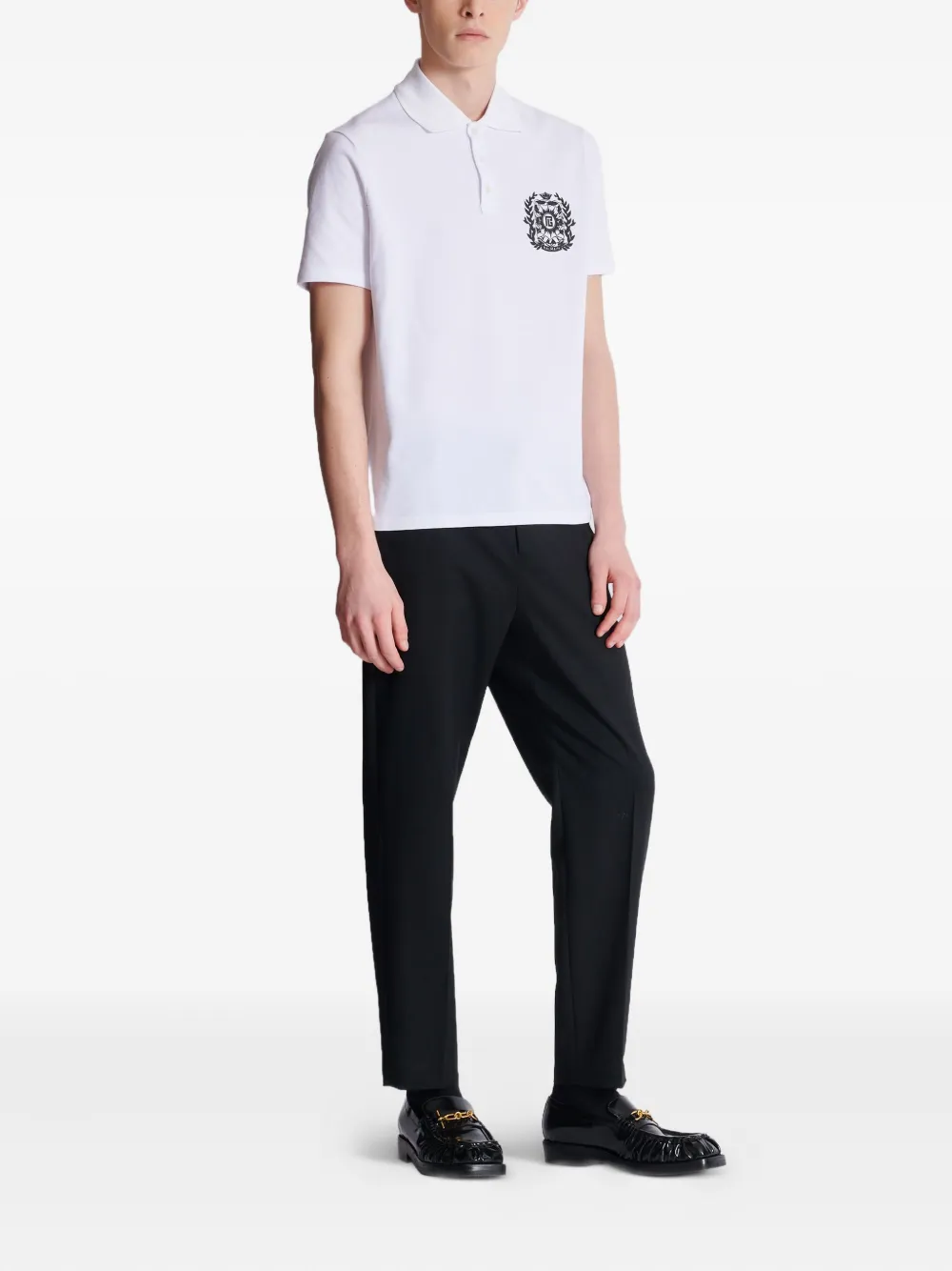 Balmain Poloshirt met logoprint Wit