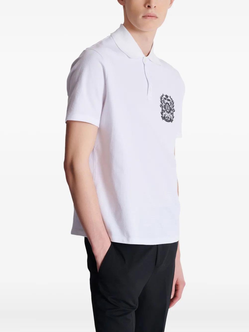Balmain Poloshirt met logoprint Wit