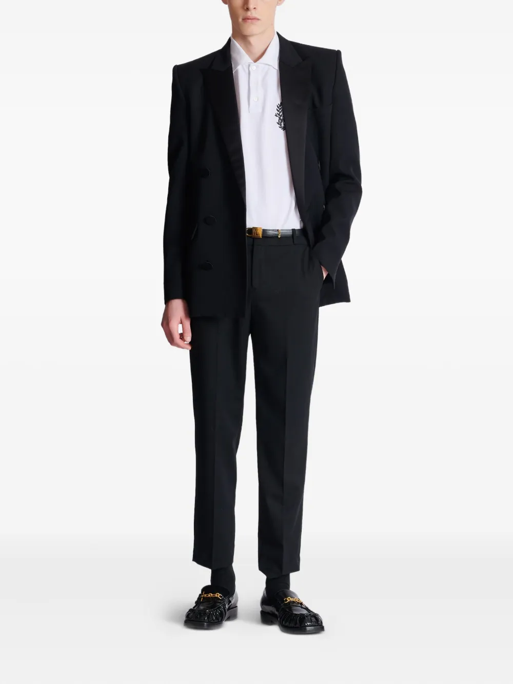 Balmain Poloshirt met logoprint - Wit