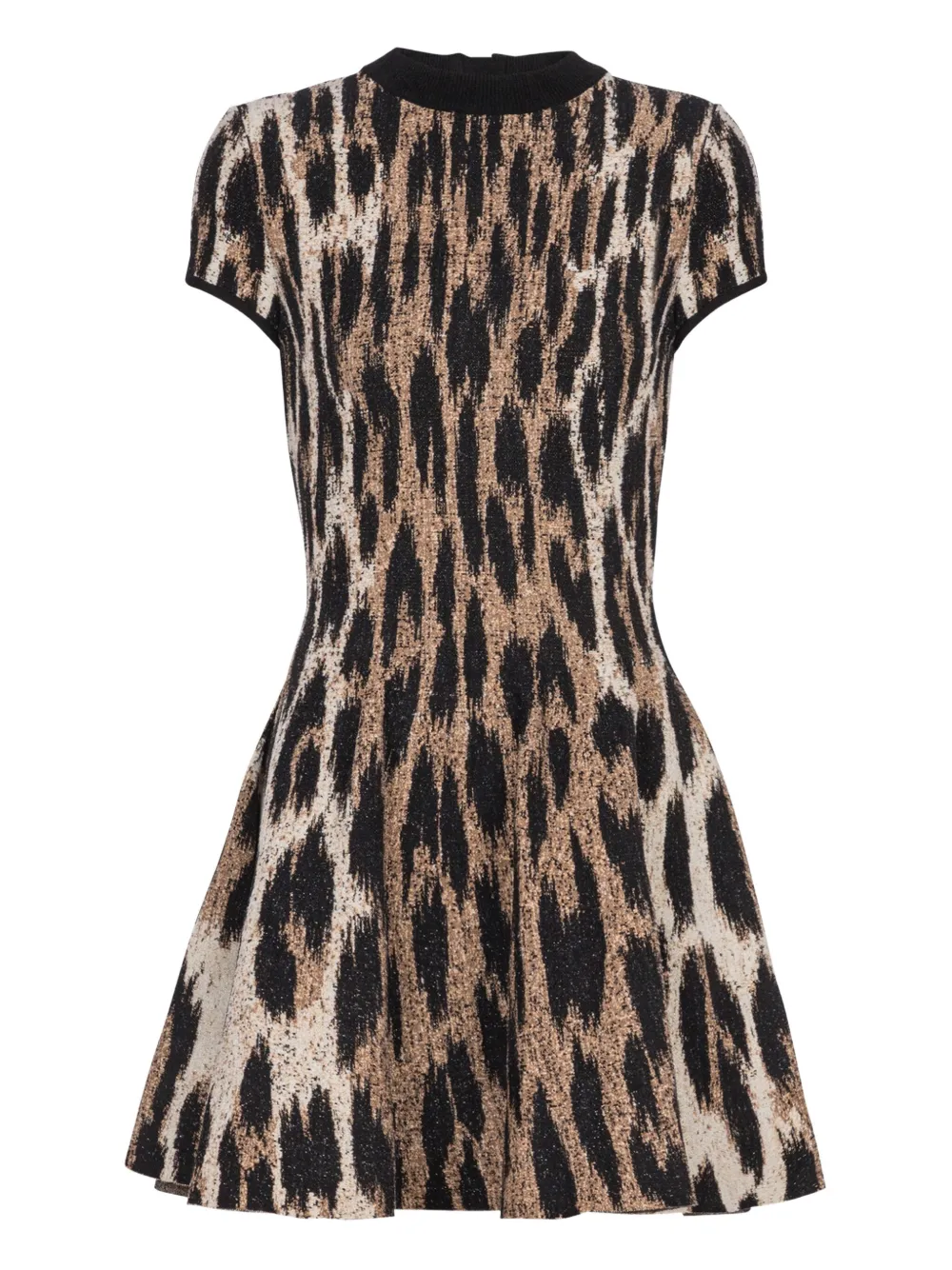 Balmain Jurk met luipaard-jacquard Bruin