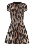 Balmain leopard-jacquard dress - Brown