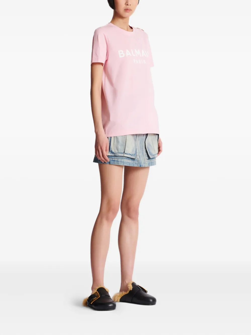 Shop Balmain Logo-print T-shirt