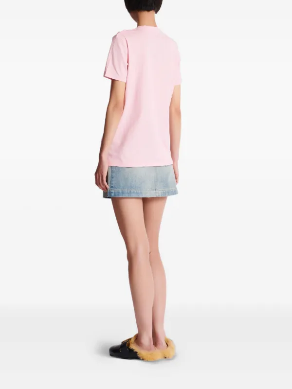Balmain Camiseta Com Estampa De Logo | Rosa | FARFETCH BR