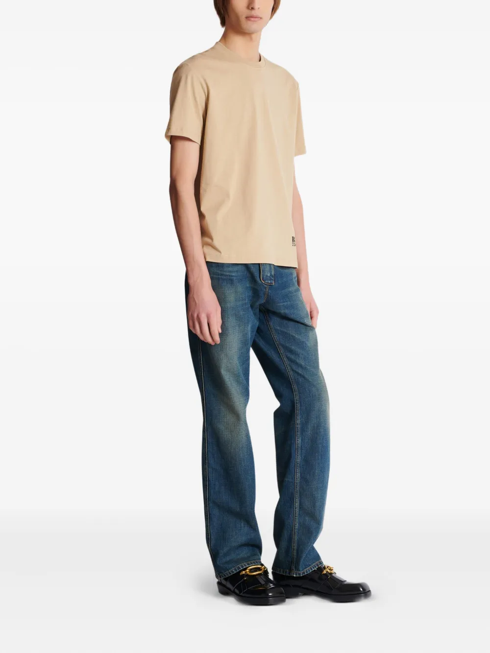 Balmain T-shirt met logoprint Beige