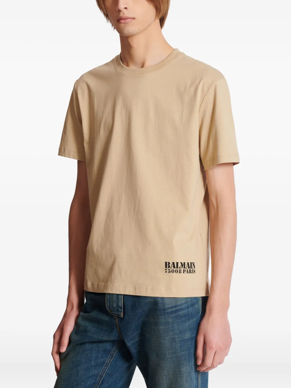 Balmain T-shirt met logoprint Beige