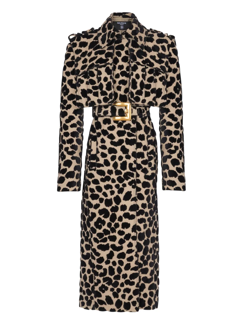 Balmain Trenchcoat met luipaardprint Beige