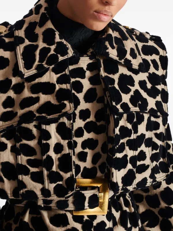 Balmain leopard-print Belted Trench Coat | Neutrals | FARFETCH