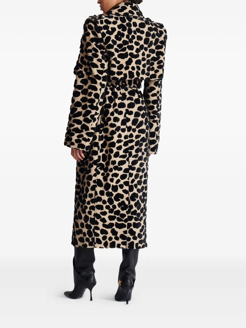 Balmain Trenchcoat met luipaardprint Beige