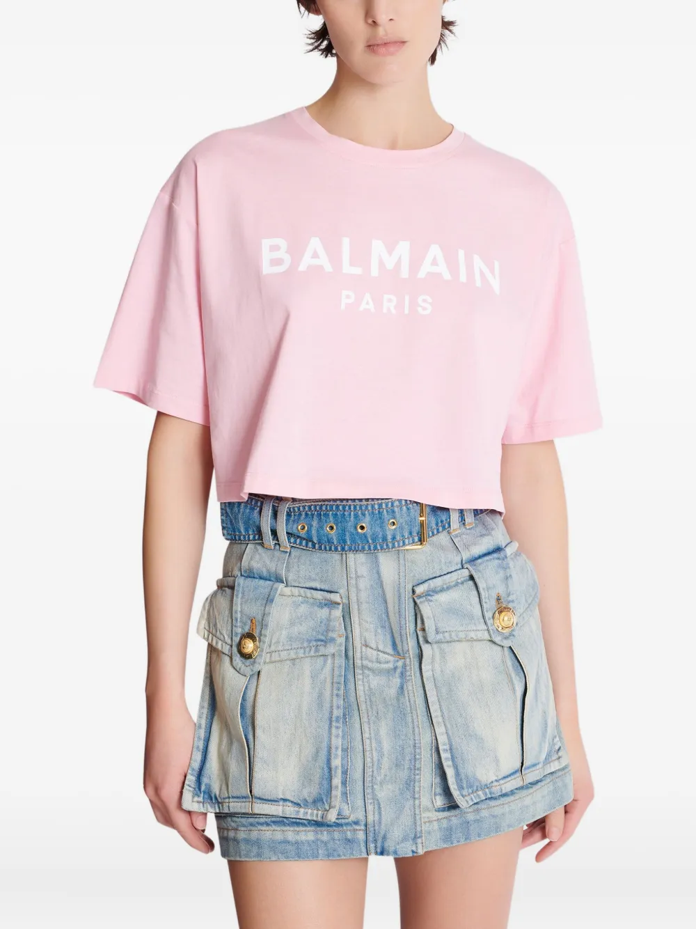 Balmain T-shirt met logoprint Roze