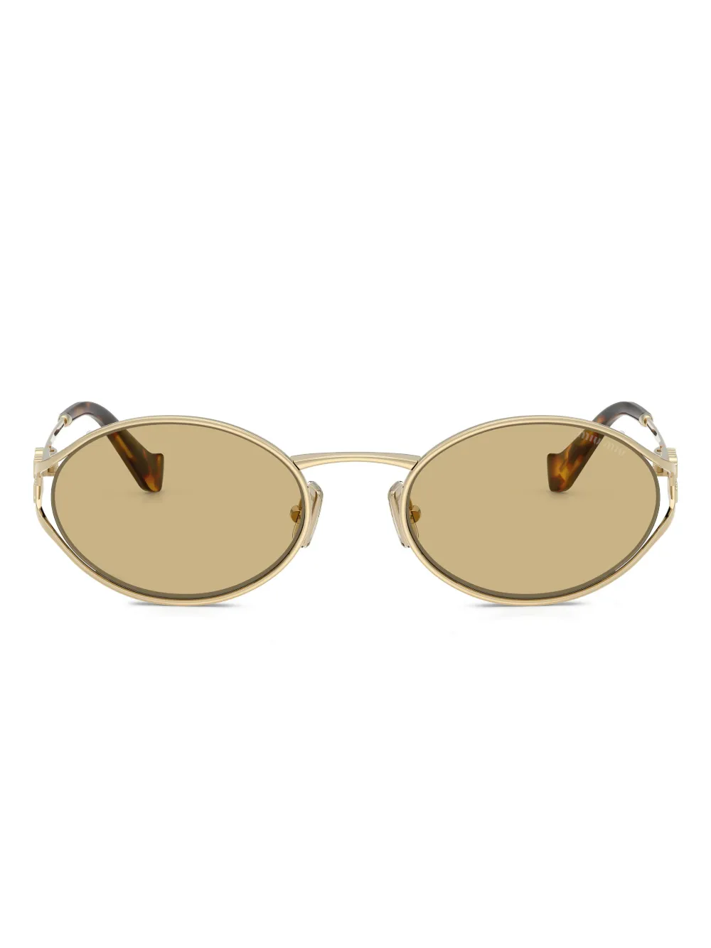 Miu Eyewear Zonnebril met ovalen montuur Goud