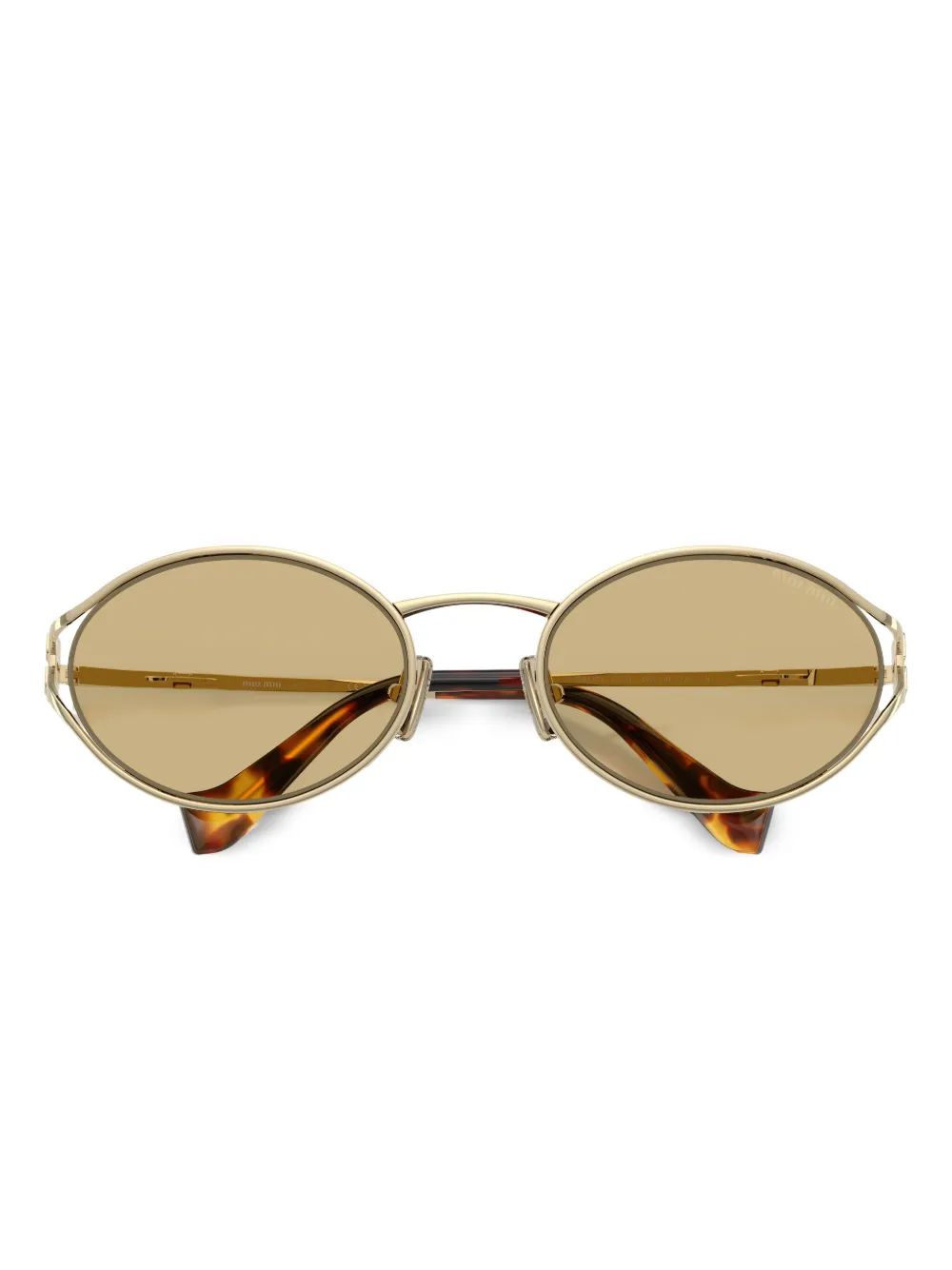 Miu Eyewear Zonnebril met ovalen montuur Goud