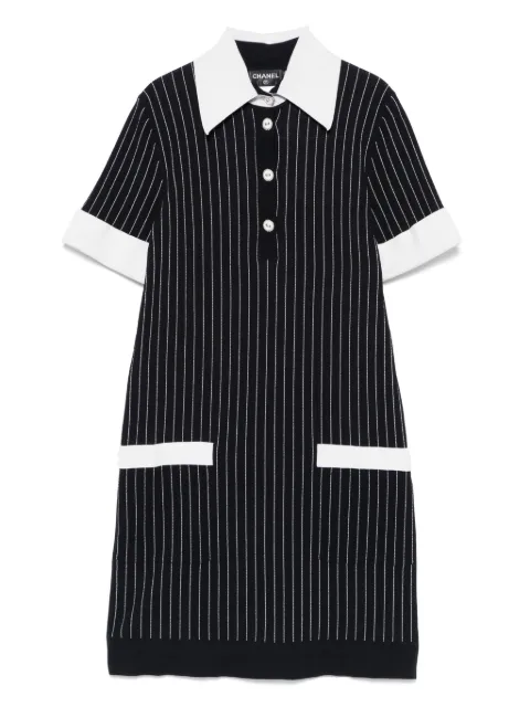 CHANEL Pre-Owned 2010s pinstriped mini dress
