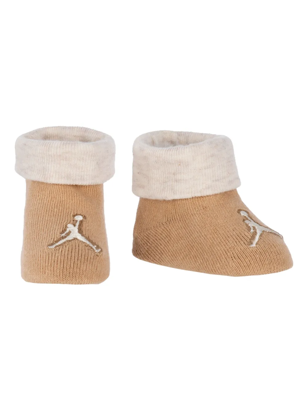 Jordan Kids Twee rompers muts slabbetje en slofjes Bruin