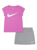 Nike Kids Swoosh-motif T-shirt and mini skirt - Pink