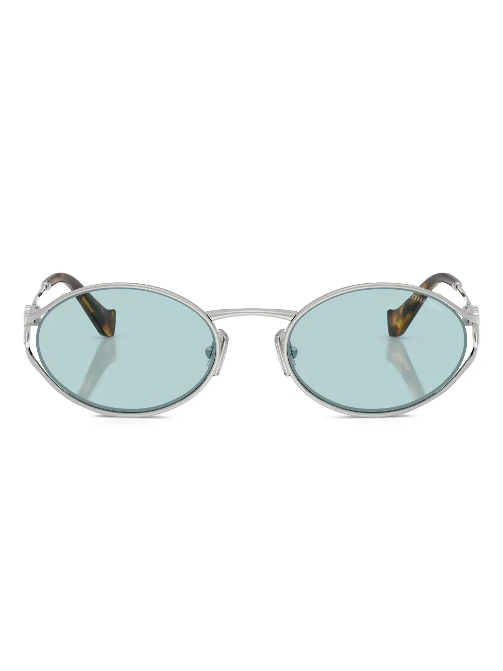 Miu Miu Oval-frame Sunglasses In Blue