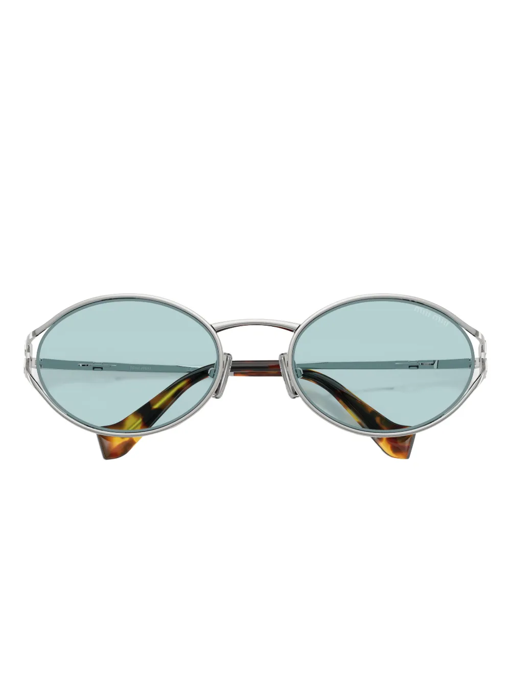 Miu Eyewear Zonnebril met ovalen montuur Zilver