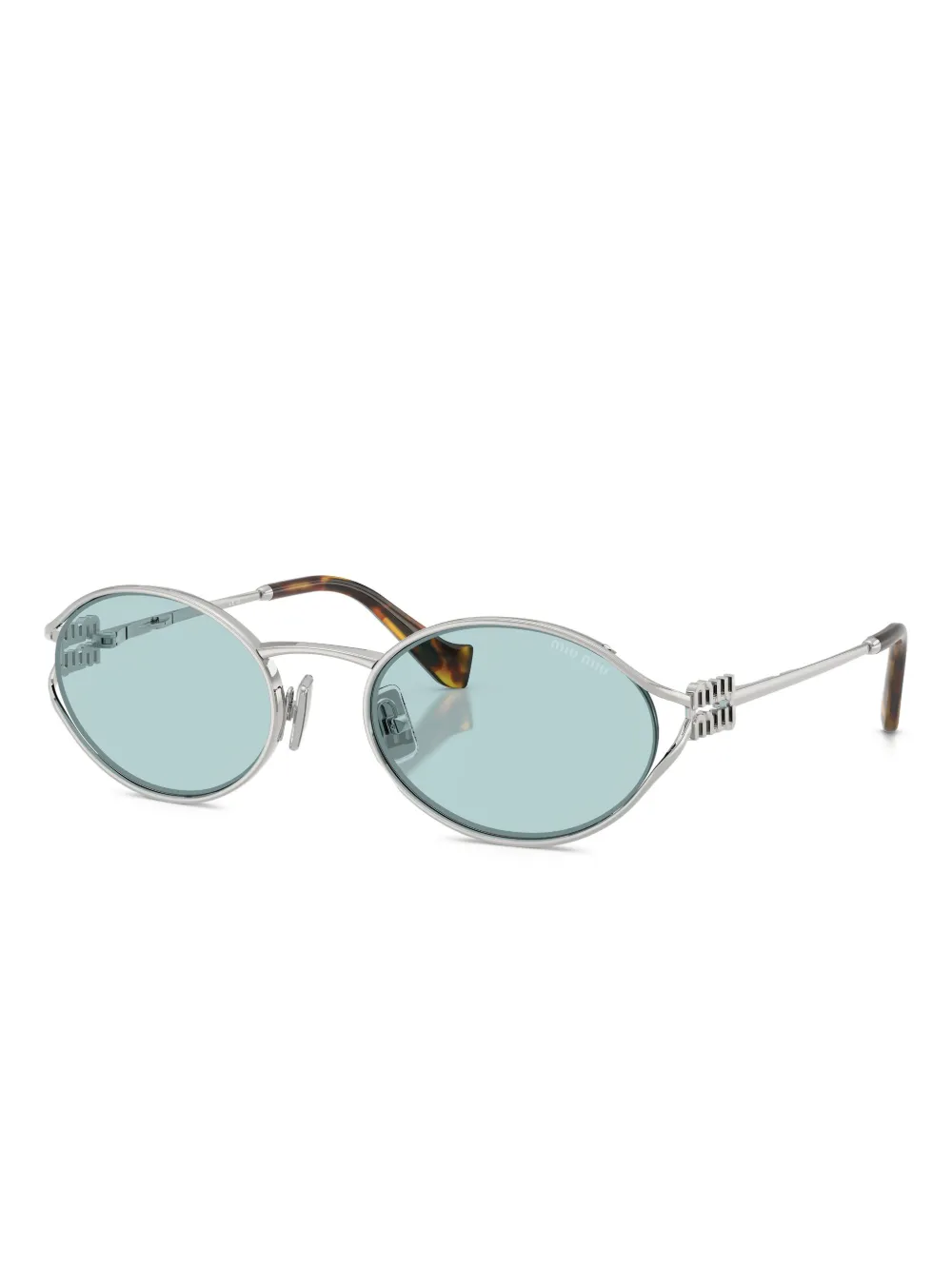 Miu Eyewear Zonnebril met ovalen montuur Zilver