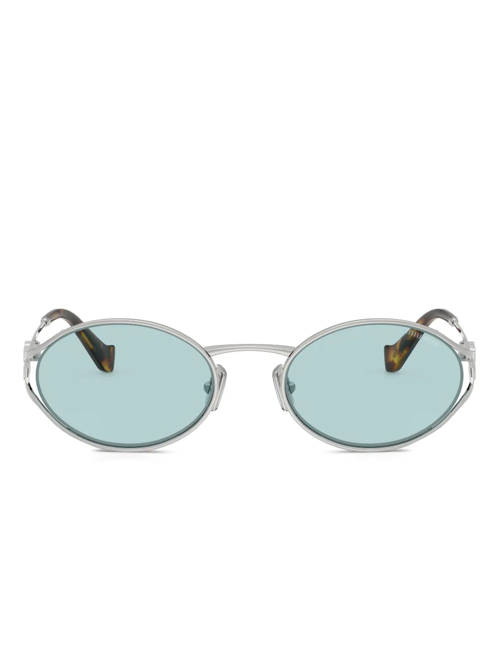Miu Miu Eyewear oval-frame sunglasses | plateado | Image 1