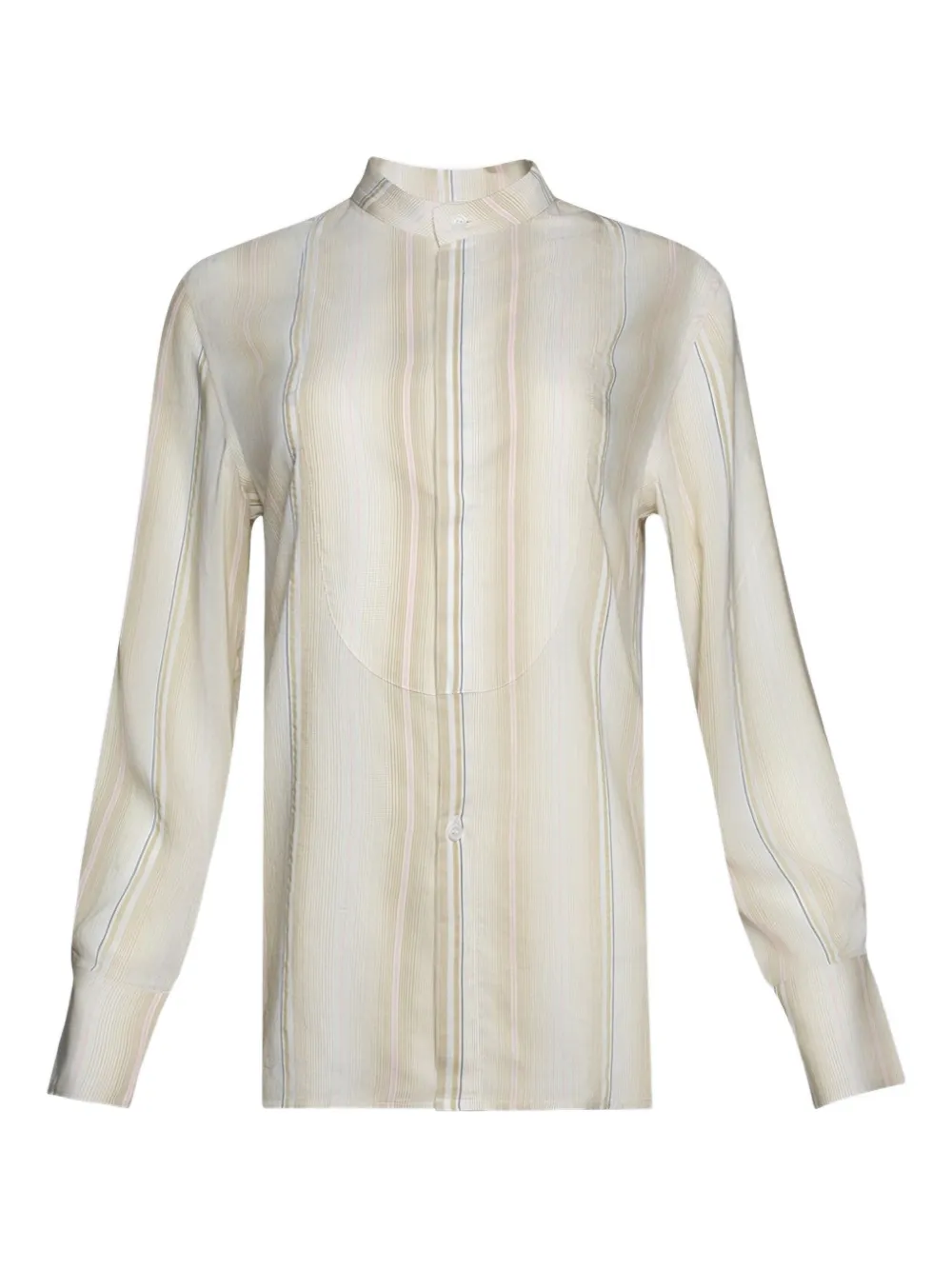 Victoria Beckham Stripe Long-sleeve Shirt In Neutral