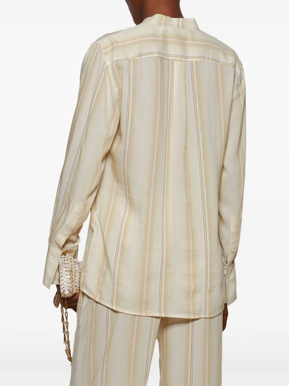 Victoria Beckham stripe long-sleeve shirt Beige