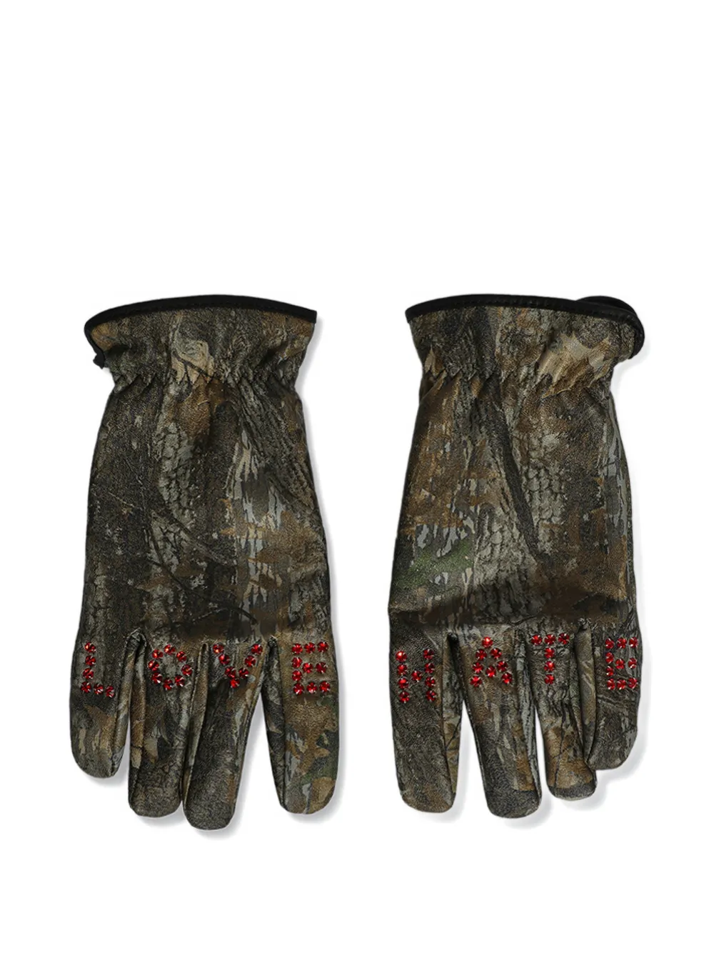 Paly camouflage leather gloves - Verde