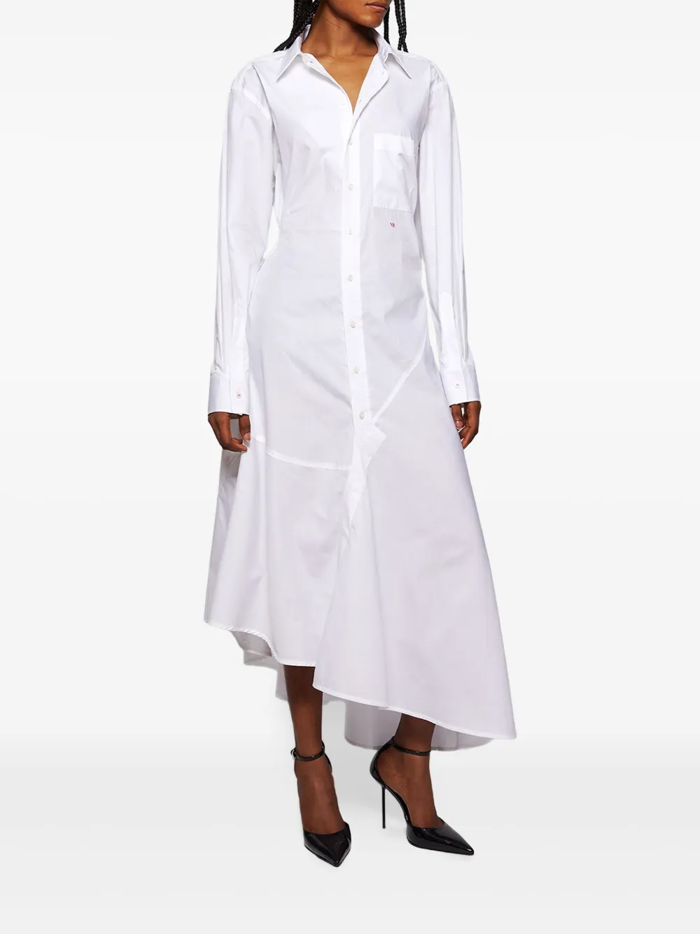 Victoria Beckham panelled asymmetrical shirt dress Wit