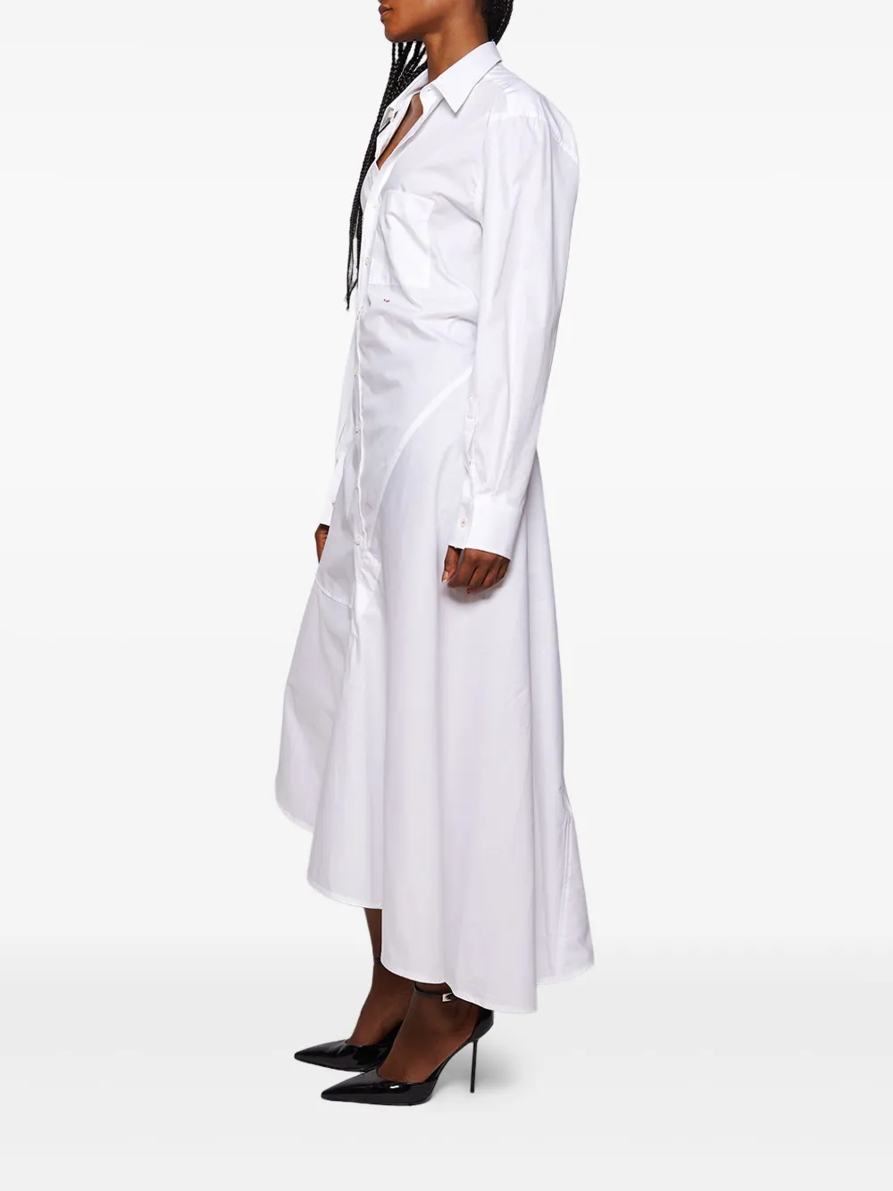 Victoria Beckham panelled asymmetrical shirt dress Wit