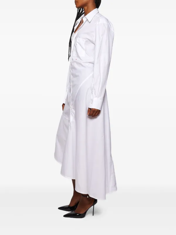 victoria beckham shirt dress Victoria Beckham Panelled Asymmetrical Shirt Dress | White