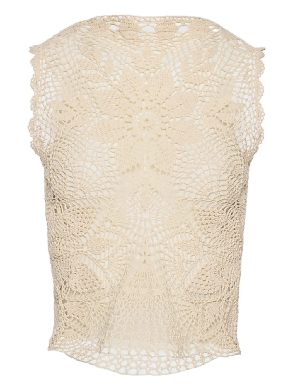 Magda Butrym crochet round-neck top | Neutrals | Image 1