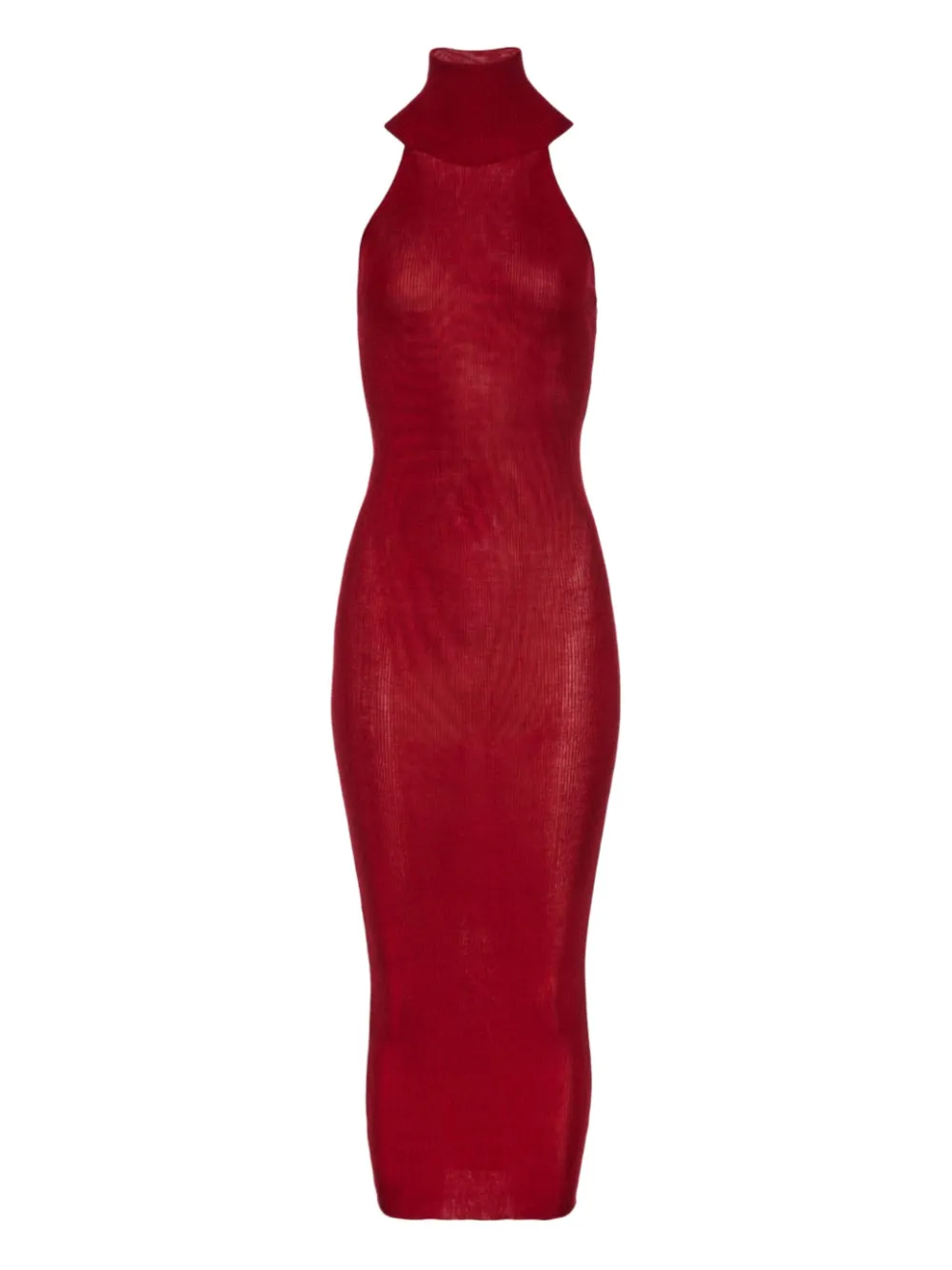 Magda Butrym Ribbed Halter-neck Midi Dress In Red