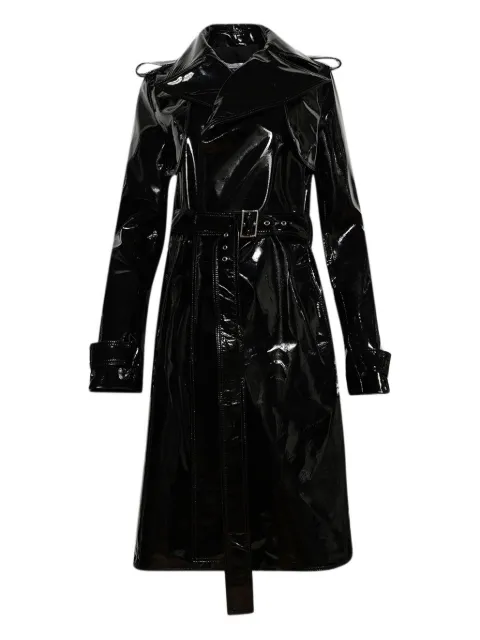 LaQuan Smith belted-patent trench coat