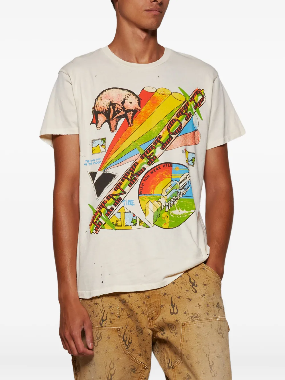 Madeworn Pink Floyd-graphic Cotton T-shirt In Multi