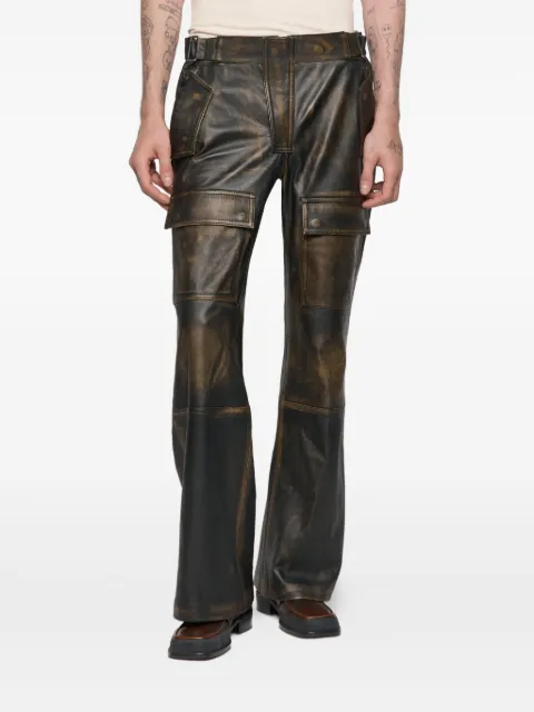 MISBHV leather moto cargo trousers