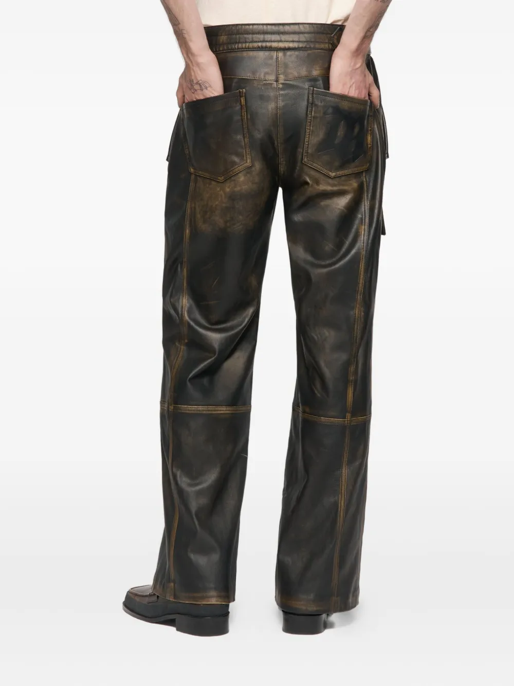 MISBHV Moto leren cargo broek Zwart