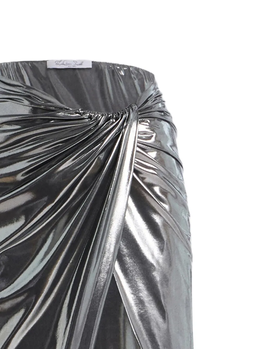  Laquan Smith Draped Maxi Skirt - Silver 