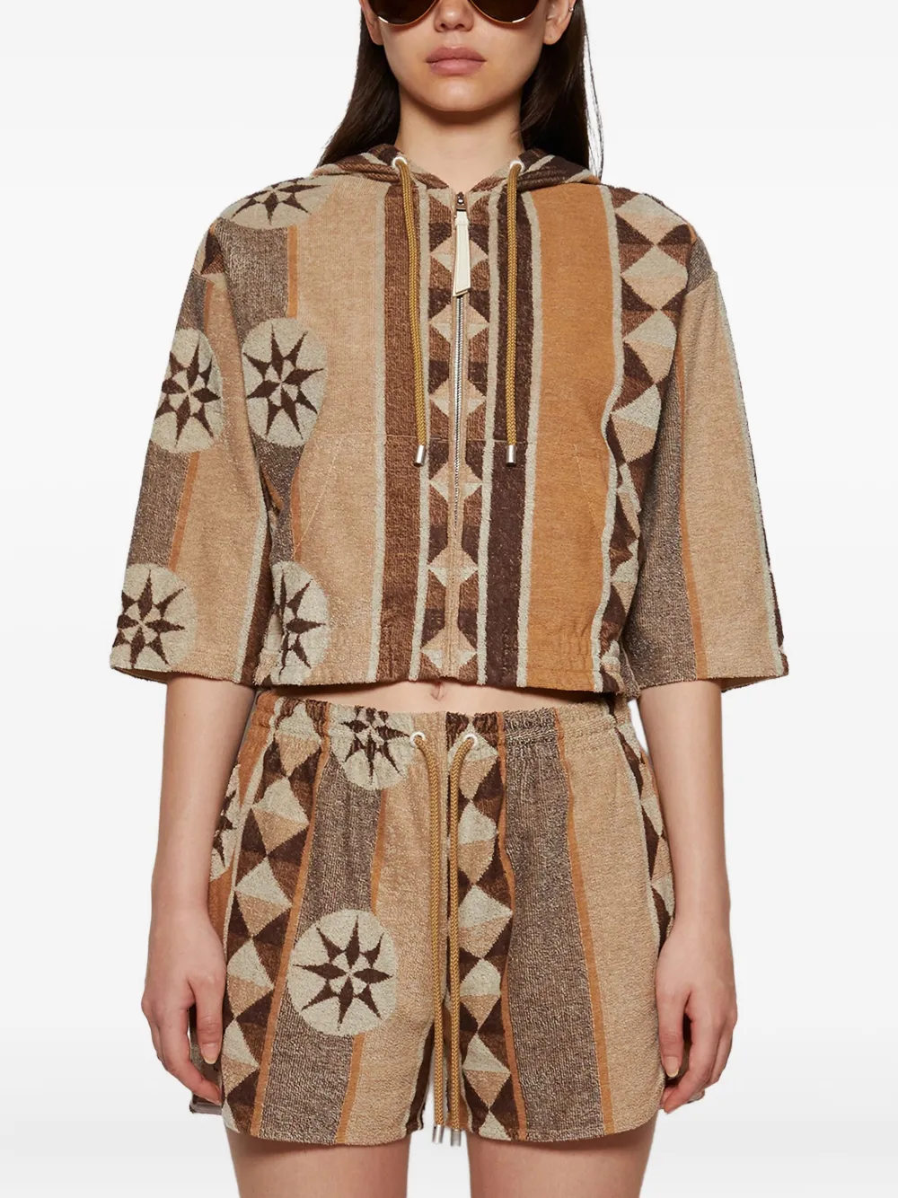  Loewe Geometric-pattern Hoodie - Neutrals 